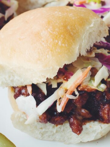 pulled no-pork sandwich_hot for food